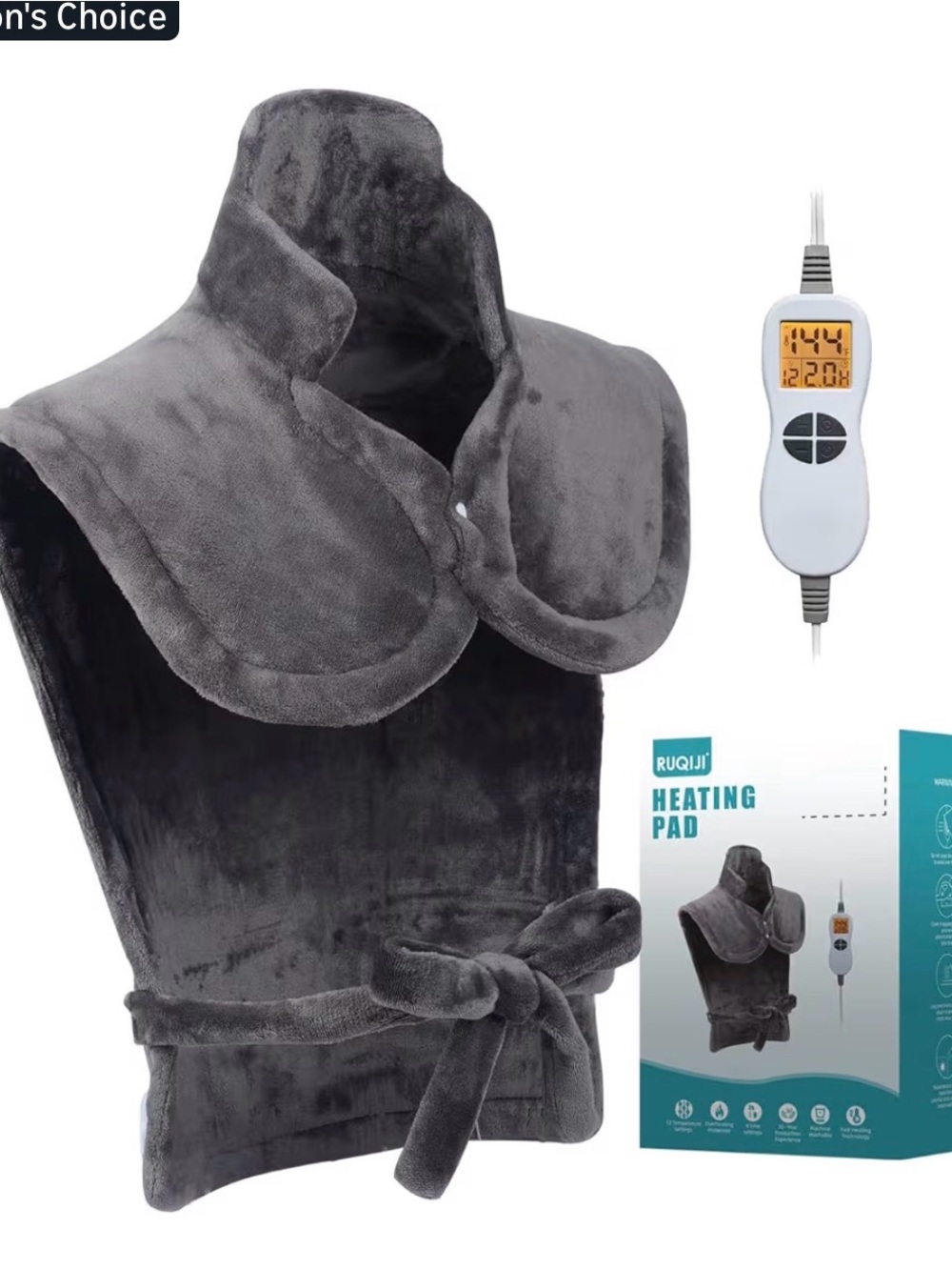 Electric Heated Shoulder & Neck Wrap - Gray